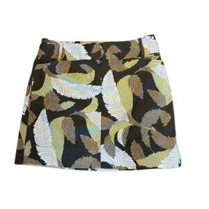 Ann Taylor Loft Skirt Leaf Print Size 10P Preppy Chic Fashion